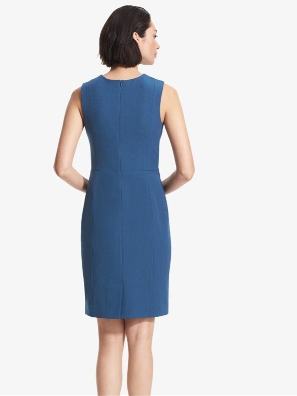 MM Lafluer Womens Blue Shirley Dress Sz 10  Corpcore Office Career Pencil Sheath - Picture 3 of 10